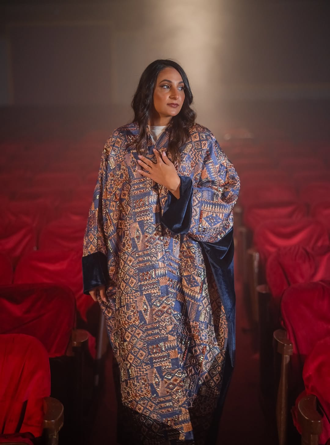 Jacquard Brocade Kimono in theatre setting